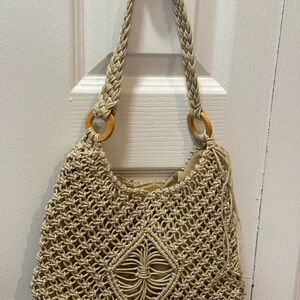 Elegant Tan Woven Women's Bag
